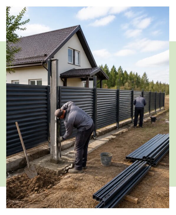 Строительство заборов под ключ с установкой в Оренбурге